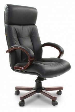 Кресло для руководителя Chairman 421 черный/орех темный, черный в Уфе - ufa.ok-mebel.com | фото 1