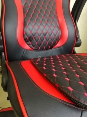 Кресло геймерское Barneo K-37 (черная экокожа красные вставки) в Уфе - ufa.ok-mebel.com | фото