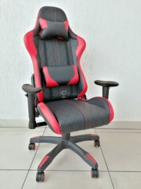 Кресло геймерское Barneo K-52 (черная экокожа красные вставки) в Уфе - ufa.ok-mebel.com | фото 1