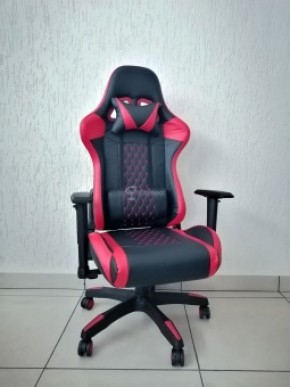 Кресло геймерское Barneo K-53 (черная экокожа красные вставки) в Уфе - ufa.ok-mebel.com | фото 1