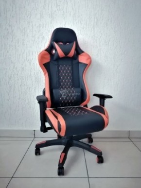 Кресло геймерское Barneo K-53 (черная экокожа оранжевые вставки) в Уфе - ufa.ok-mebel.com | фото 1