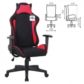 Кресло компьютерное BRABIX GT Racer GM-101 + подушка (ткань) черное/красное (531820) в Уфе - ufa.ok-mebel.com | фото 2