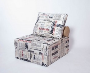 Кресло-кровать-пуф бескаркасное Прайм (Газета) в Уфе - ufa.ok-mebel.com | фото