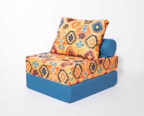 Кресло-кровать-пуф бескаркасное Прайм (мехико желтый-морская волна) в Уфе - ufa.ok-mebel.com | фото