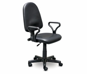 Кресло офисное Престиж+ (черный кожзам PV-1) г/п 140/ПВМ/ гольф в Уфе - ufa.ok-mebel.com | фото