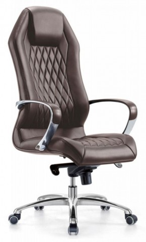 Кресло руководителя Бюрократ _AURA/BROWN коричневый в Уфе - ufa.ok-mebel.com | фото 1