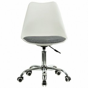 Кресло стул BRABIX "Eames MG-310 CH", хром, пластик белый, ткань серая, 532924 в Уфе - ufa.ok-mebel.com | фото