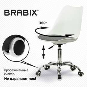 Кресло стул BRABIX "Eames MG-310 CH", хром, пластик белый, ткань серая, 532924 в Уфе - ufa.ok-mebel.com | фото 7