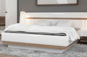 Кровать 160/TYP 92, LINATE ,цвет белый/сонома трюфель в Уфе - ufa.ok-mebel.com | фото 2