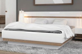 Кровать 160/TYP 94-01 с подъемником, LINATE ,цвет белый/сонома трюфель в Уфе - ufa.ok-mebel.com | фото 5