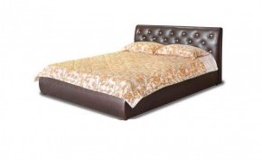Кровать 1600 Флоренция в к/з "Классик 307 коричневый" (серия Норма) + основание + опоры в Уфе - ufa.ok-mebel.com | фото
