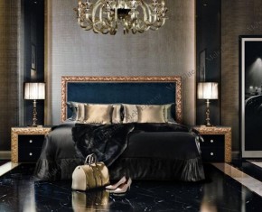 Кровать 2-х спальная (1,8 м) Тиффани Premium черная/золото с мягким элементом (Антрацит) с подъемным механизмом (ТФКР180-3[3](П) в Уфе - ufa.ok-mebel.com | фото 2