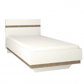 Кровать 90/TYP 90, LINATE ,цвет белый/сонома трюфель в Уфе - ufa.ok-mebel.com | фото 1
