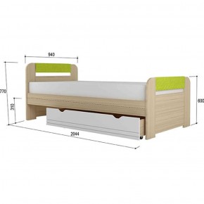 Кровать 900 + Подлокотники Стиль № 900.3 NEW (туя светлая/лайм) в Уфе - ufa.ok-mebel.com | фото 2