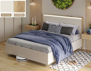 Кровать (Бело-серый U775 ST9/Дуб Небраска натуральный) 1600 в Уфе - ufa.ok-mebel.com | фото
