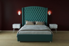 Кровать Берлин ЛЮКС с ПМ 900 (велюр бирюзовый) в Уфе - ufa.ok-mebel.com | фото 2