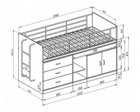 Кровать-чердак "Дюймовочка-6" Белый/Салатовый в Уфе - ufa.ok-mebel.com | фото 2