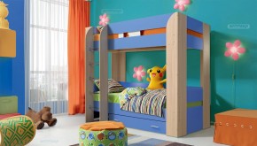 Кровать детская 2-х ярусная Юниор-6 с ящиком ЛДСП (800*1900) в Уфе - ufa.ok-mebel.com | фото 1