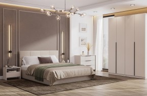Кровать двойная №4 с основанием (Бежевый) в Уфе - ufa.ok-mebel.com | фото 3