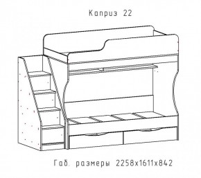 КАПРИЗ-22 Кровать двухъярусная 800 настил ЛДСП в Уфе - ufa.ok-mebel.com | фото 2