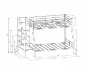 Кровать двухъярусная "Толедо-1" Черный/Венге в Уфе - ufa.ok-mebel.com | фото 2