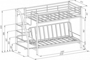 Кровать двухъярусная с диваном "Мадлен-3" (Белый/Фиолетовы) в Уфе - ufa.ok-mebel.com | фото 3