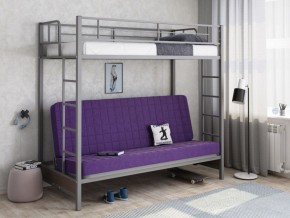 Кровать двухъярусная с диваном "Мадлен" (Серый/Фиолетовый) в Уфе - ufa.ok-mebel.com | фото 1