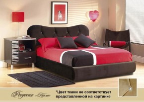 Кровать Феодосия 1400 со стразами в к/з "Классик 307 коричневый" (серия Норма) +основание +ПМ в Уфе - ufa.ok-mebel.com | фото