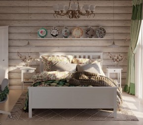 Кровать Кантри двухспальная 180х200, массив сосны, цвет белый в Уфе - ufa.ok-mebel.com | фото 4
