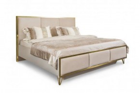 Кровать Lara 1800 с мягким изголовьем + основание (бежевый глянец) в Уфе - ufa.ok-mebel.com | фото