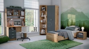 МАРТИНА Кровать 800 с настилом ЛДСП (Графит/Дуб крафт) в Уфе - ufa.ok-mebel.com | фото 2