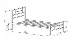 Кровать металлическая "Кадис 900х1900" Белый в Уфе - ufa.ok-mebel.com | фото 2