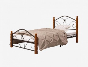 Кровать "Селена 1" Черная (900*2000) (ножки-махагон) с коваными элементами в Уфе - ufa.ok-mebel.com | фото