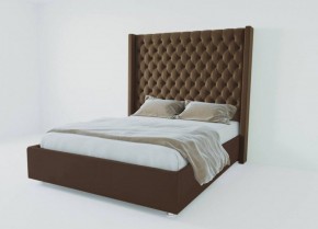 Кровать Версаль ЛЮКС с ПМ 1200 (экокожа коричневая) в Уфе - ufa.ok-mebel.com | фото