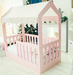 Кровать-домик без ящика 800*1600 (Розовый) в Уфе - ufa.ok-mebel.com | фото