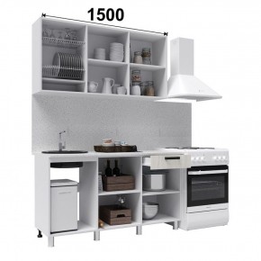 Кухня ДИОР 1.5 м (белый/дуб крафт белый) в Уфе - ufa.ok-mebel.com | фото 2