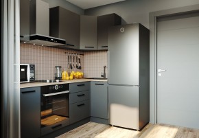 Кухня угловая Антрацит 2200х1000 (Стол. 38мм) в Уфе - ufa.ok-mebel.com | фото