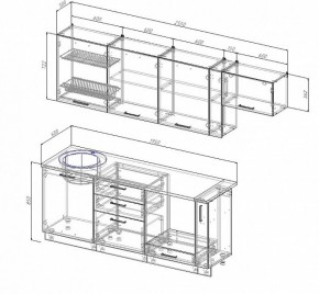 Кухонный гарнитур Антрацит 2550 (Стол. 26мм) в Уфе - ufa.ok-mebel.com | фото 2