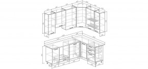 Кухонный гарнитур Белый Глянец 2200*1600 h950 (Стол. 38мм) в Уфе - ufa.ok-mebel.com | фото 2