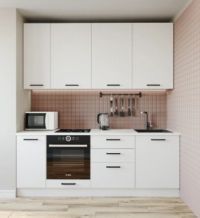 Кухонный гарнитур Белый Глянец 2200 h950 (Стол. 26мм) в Уфе - ufa.ok-mebel.com | фото