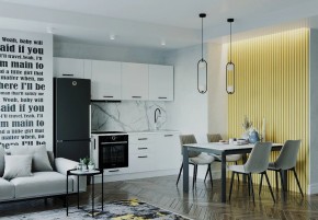 Кухонный гарнитур Белый Глянец 2550 (Стол. 26мм) в Уфе - ufa.ok-mebel.com | фото
