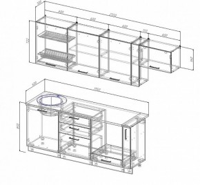 Кухонный гарнитур Лофт 2550 (Стол. 26мм) в Уфе - ufa.ok-mebel.com | фото 2