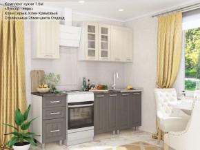 Кухонный гарнитур Луксор-евро 1600 серый-кремовый в Уфе - ufa.ok-mebel.com | фото