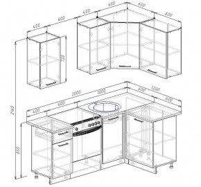 Кухонный гарнитур угловой Антрацит 2000х1200 (Стол. 38мм) в Уфе - ufa.ok-mebel.com | фото 2