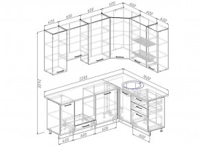 Кухонный гарнитур угловой Графика 2200х1600 (Стол. 26мм) в Уфе - ufa.ok-mebel.com | фото 2