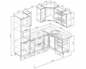 Кухонный гарнитур угловой Графика 2400х1600 (Стол. 26мм) в Уфе - ufa.ok-mebel.com | фото 2