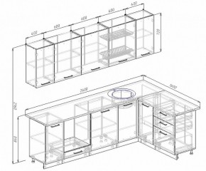 Кухонный гарнитур угловой Графика 2600х1600 (Стол. 26мм) в Уфе - ufa.ok-mebel.com | фото 2