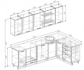 Кухонный гарнитур угловой Графика 2600х1600 (Стол. 26мм) в Уфе - ufa.ok-mebel.com | фото 2