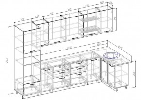 Кухонный гарнитур угловой Графика 3200х1400 (Стол. 38мм) в Уфе - ufa.ok-mebel.com | фото 2