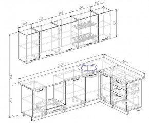 Кухонный гарнитур угловой Изумруд 2600х1600 (Стол. 26мм) в Уфе - ufa.ok-mebel.com | фото 2